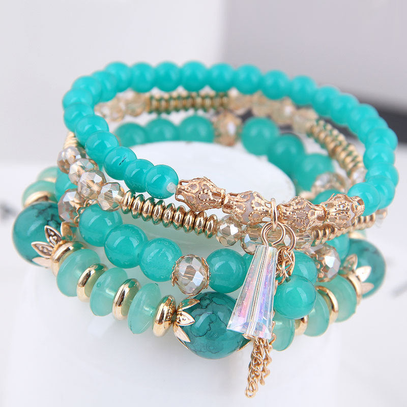 Bohemian Multilayer Multicolor Acrylic Beads Bracelet