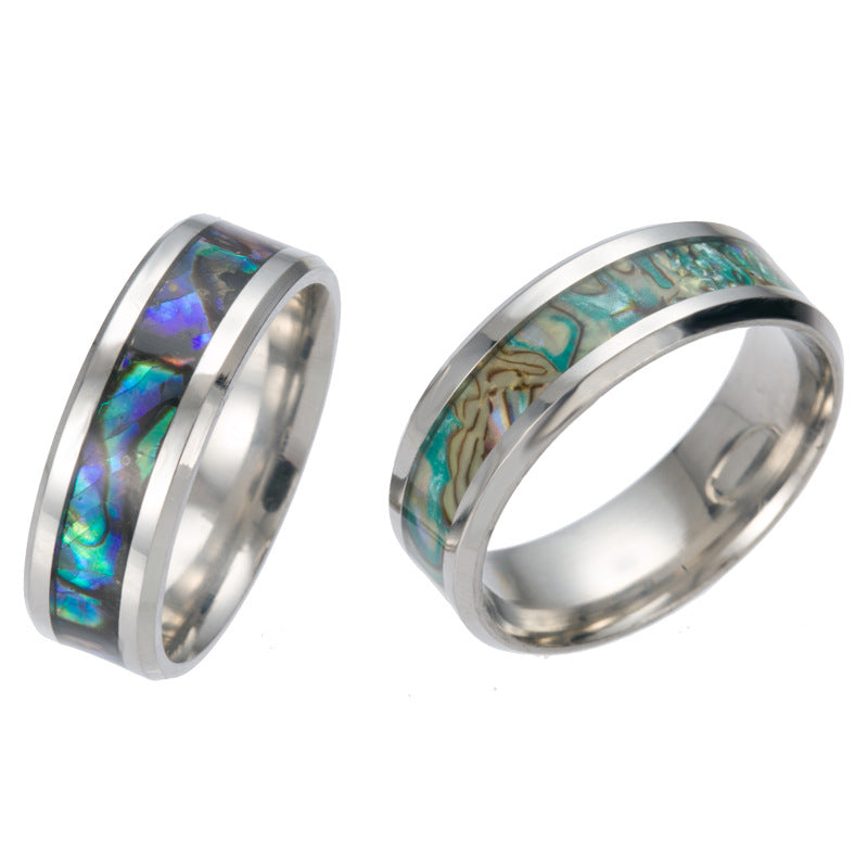 Titanium steel color shell ring high-end ring