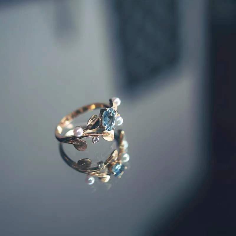 S925 Silver Blue Treasure Ring